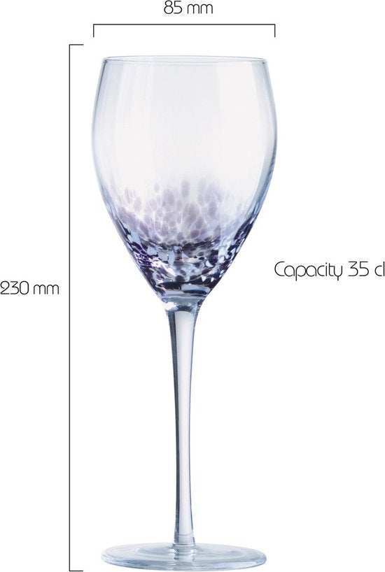 Anton Studio Designs London set van 4 wijnglazen met gekleurde spikkels 35 CL