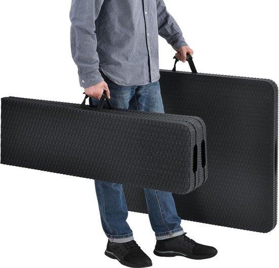 Biertafel / bierbank / bierset - Kunststof / Rotan - 3-delig - Zwart