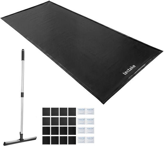 tectake® Garagemat - Vloermat - 550 x 240 cm - Antislip en Waterdicht - Inclusief Uitschuifbare Trekker, Klittenbandpads en Alcoholdoekjes - Milieumat - Werkplaatsmat - Voor Garage, Motor en Auto