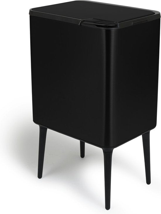 Umuzi Cleaning Push bin Prullenbak - 36 liter - Mat Zwart - 48 x 38 x 54,5 cm