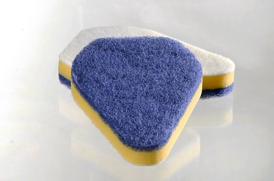 Badkamermop met sponsborstel - Blauw - Metaal - 45-90 cm