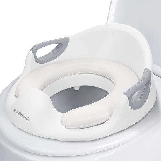 Universele toiletbril voor kinderen - Kindertoiletbril - WC verkleiner - Draagbare toiletbril met handvatten - Antislip - Wit
