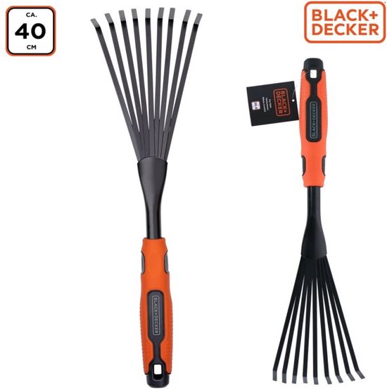 BLACK+DECKER Handhark - 38,8 CM - Ergonomische Handgreep - Makkelijk op te Hangen - Zwart/ Oranje