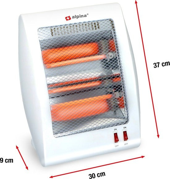 alpina Elektrische Kachel - Straalkachel - 2 Standen 400 en 800 Watt - Kantelbeveiliging - Draagbaar