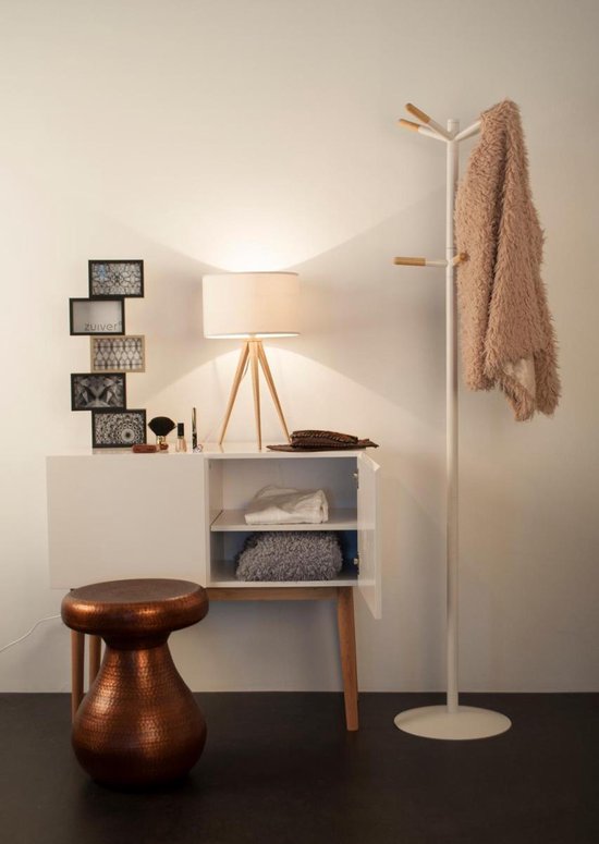 Tripod tafellamp hout - Zuiver - wit