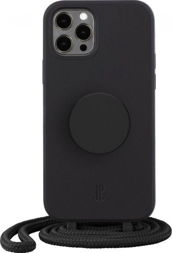 Apple iPhone 13 Pro Hoesje - Just Elegance - PopGrip Serie - TPU Backcover - Zwart - Hoesje Geschikt Voor Apple iPhone 13 Pro