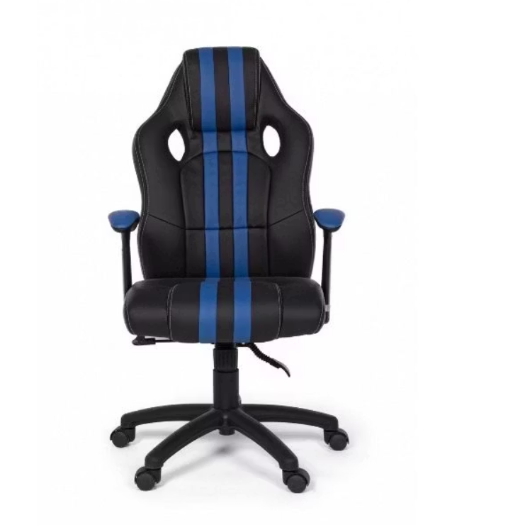Bizzotto Spider Bureaustoel - Met Armleuningen - 64.5 x 63 x 111-121 cm - Zwart Met Blauw