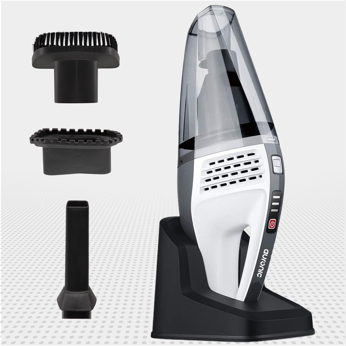 Auronic Kruimelzuiger - Handstofzuiger - Snoerloos - Nat en Droog - HEPA Filter - Donkergrijs - Met Opzetstukken