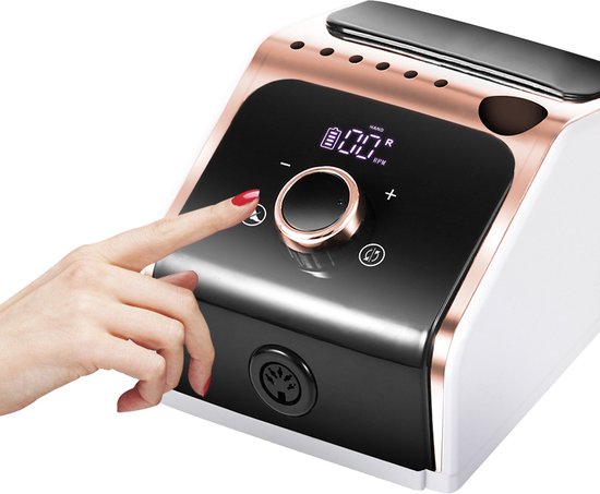 Beeperfect Nagelvijlset – Draadloos, Incl. 100 Schuurrolletjes & 25 Bitjes – 18 V – Wit/Rosegoud