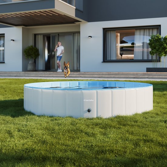 tectake® Hondenzwembad - Hondenpool- Zwembad voor honden - Ballenbak - Opvouwbaar - ⌀160 cm - Extra stevig - Eenvoudig te vullen en te legen