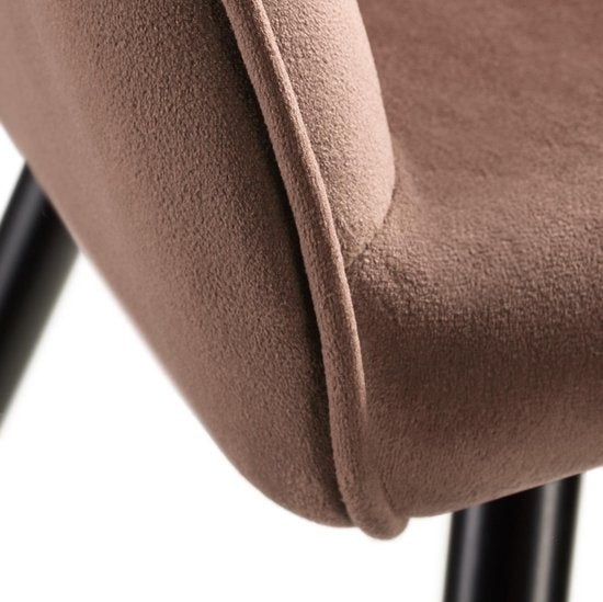 tectake® - Stoel - eetkamerstoel - Marilyn fluweellook zwart/bruin - 403661