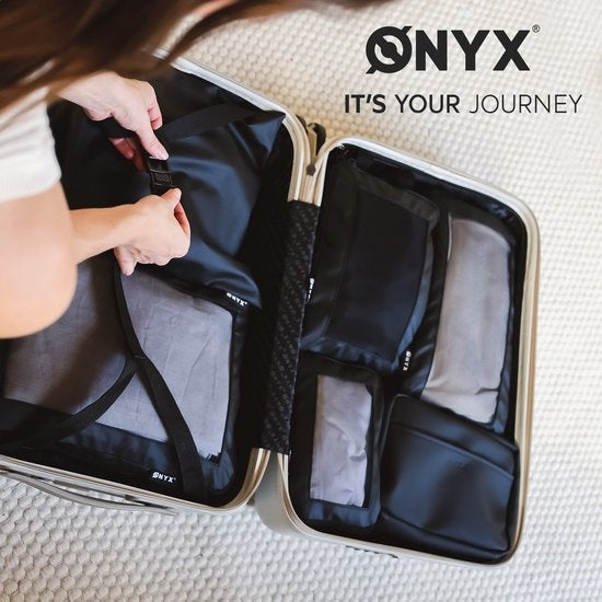 ONYX Compressie Packing Cubes - 7 stuks - Koffer Organizer Set - Compressie rits - Voor koffers en tassen - Zwart