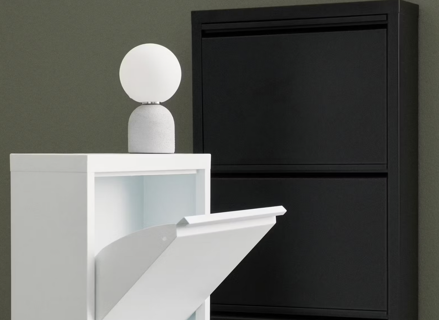 Bizzotto Eyvin schoenenrek drie vakken – wit – 50 x 15 x 106 cm