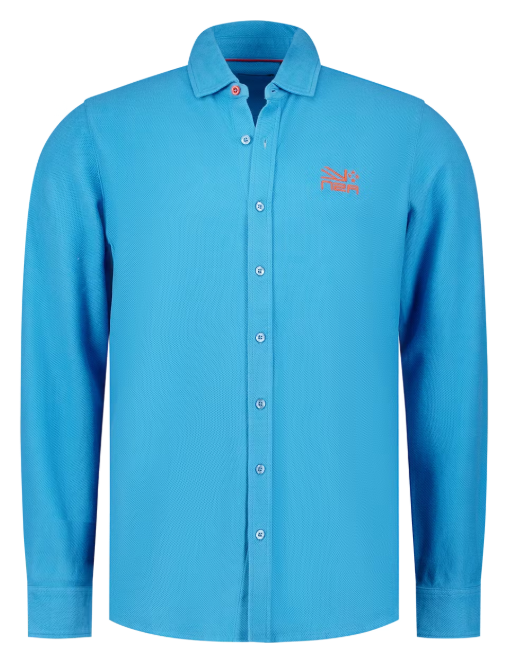 New Zealand Auckland Casual Overhemd Heren Lichtblauw | Maat L | 100% Katoen | Ademend & Zacht