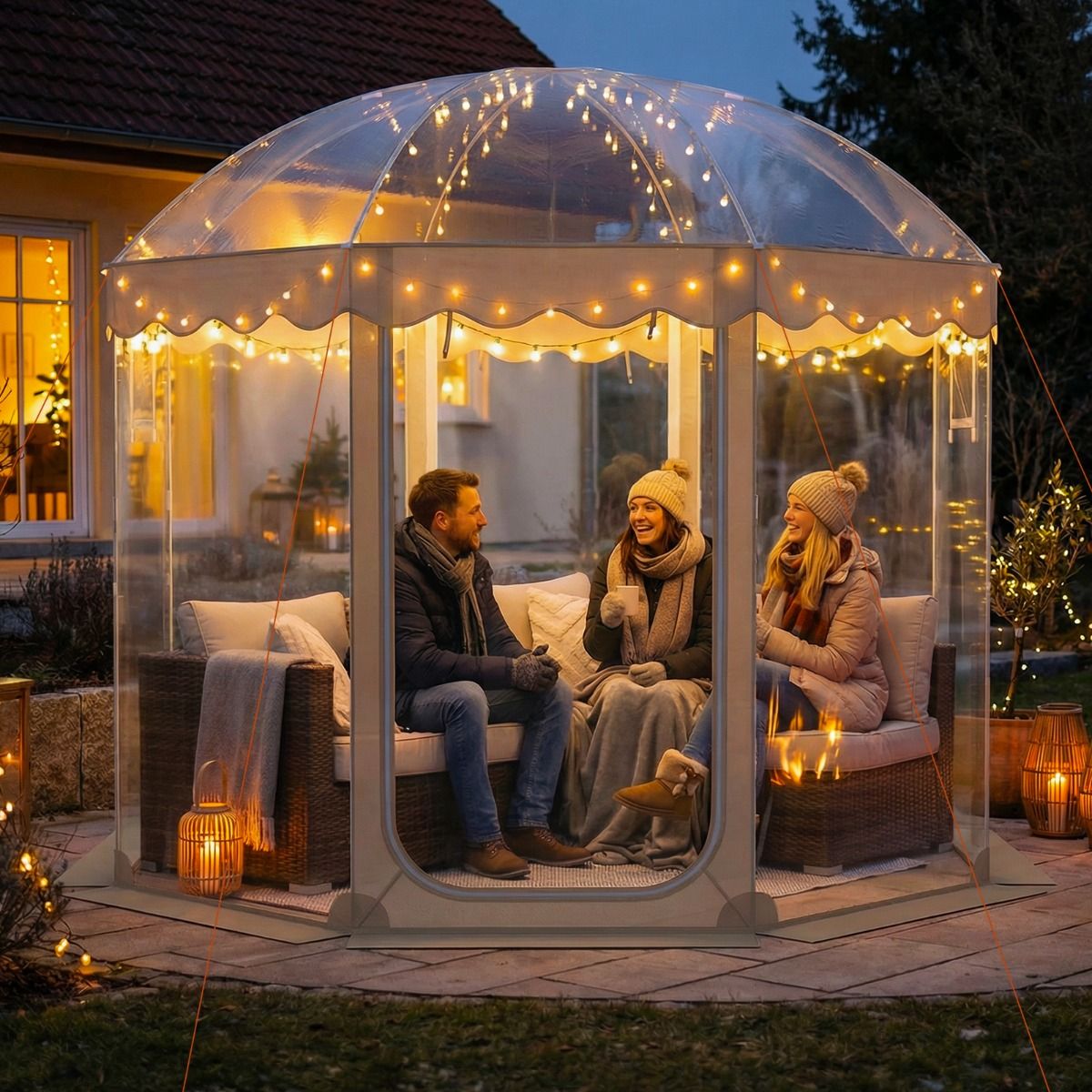 Coast Pop-up Bubbeltent - 8 tot 10 personen - 540° panoramisch uitzicht - transparant - 305 x 305 x 210 cm