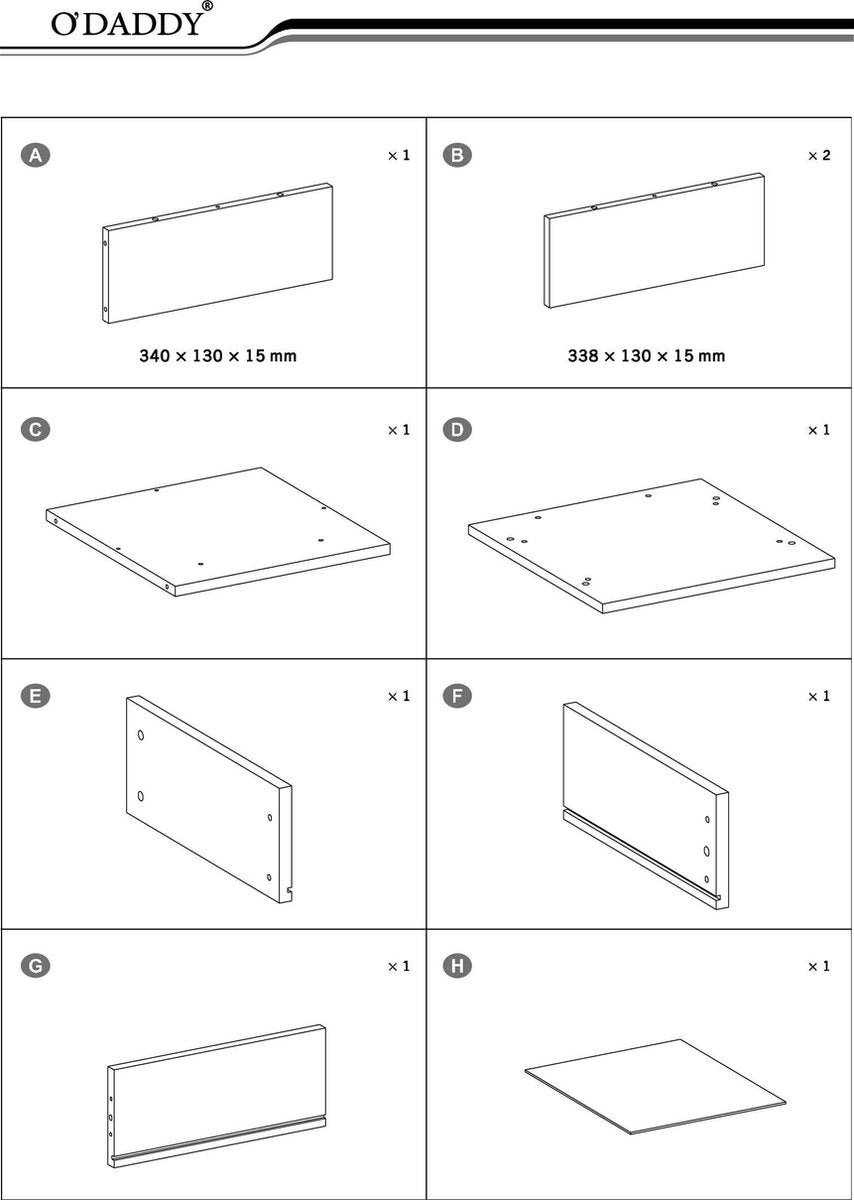 O'DADDY® Nachtkastjes industrieel - bijzettafel - nachtkastje met lade - 40 x 40 x 55 cm - zwart / donkergrijs