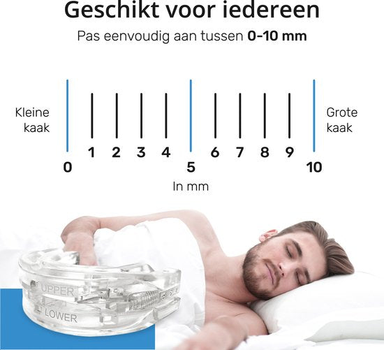 Airmaster Anti Snurk Beugel - Verstelbaar - Nachtrust Producten - Neusspreider - Gebitsbeschermer - Knars - Bitje - Transparant BPA vrij