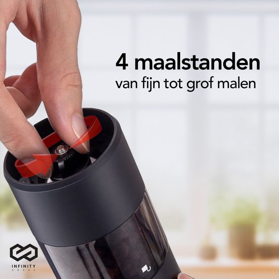 Infinity Goods Elektrische Peper- En Zoutmolen Set - Pepermolen - Zoutmolen - Verstelbare Maalgraad - Kruidenmolen - Zwart