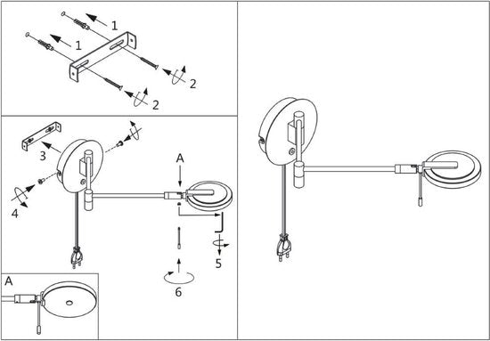 Steinhauer Turound LED - Wandlamp Modern - Staal - H:17cm - Ø:14cm - Universeel - Voor Binnen - Metaal - Wandlampen - Slaapkamer - Woonkamer
