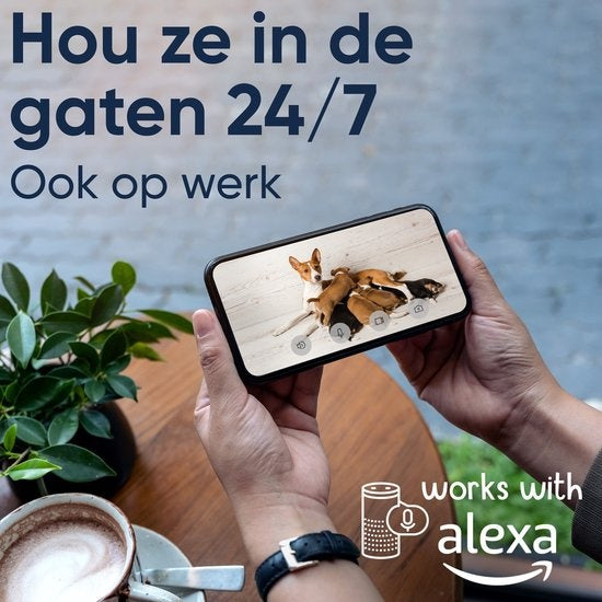 1080P Huisdiercamera met App - 360° Honden Camera - Hondencamera - Huisdier / Pet Cam - Voor Hond / Dog / Kat / Huisdieren