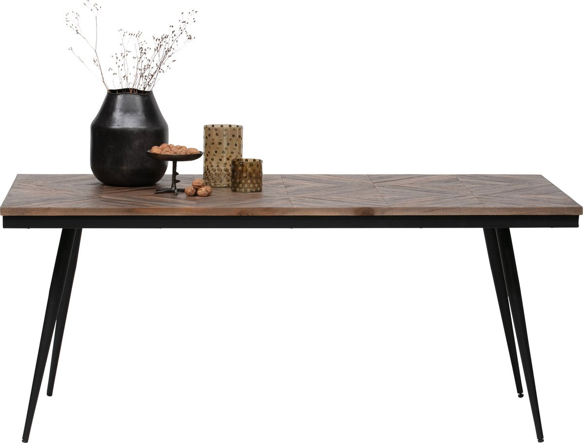 WOOOD Rhombic Eettafel - Hout/Metaal - Naturel - 76x180x90 cm