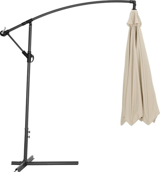 Tectake Aluminium zweefparasol 400622 - 350 cm - Beige - UV-bescherming