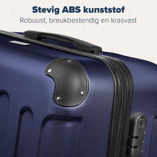 TRVLMORE Kofferset - 3 Delig - 38L Handbagage + 70L en 110L Ruimbagage - Lichtgewicht - Trolley - Reiskoffer Set - Donkerblauw