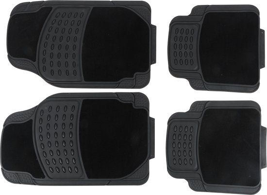 All Ride Automatten Universeel - Set van 4 - 70 x 44 cm/ 44,5 x 43 cm - Zwart