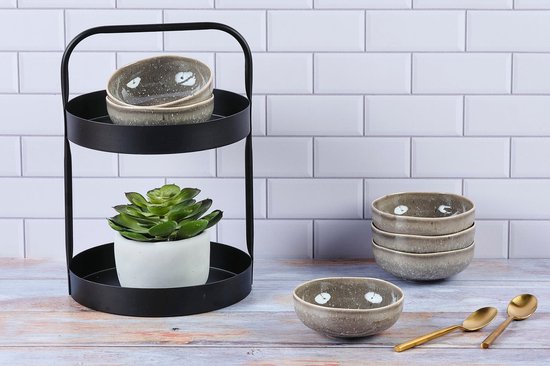 Kom STELLAR Ø11,5cm - 6 stuks - Betongrijs