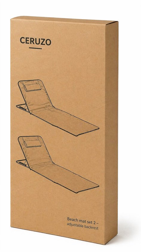 Ceruzo Strandmat Set 2 – Verstelbare Rugleuning – Opvouwbaar – Blauw