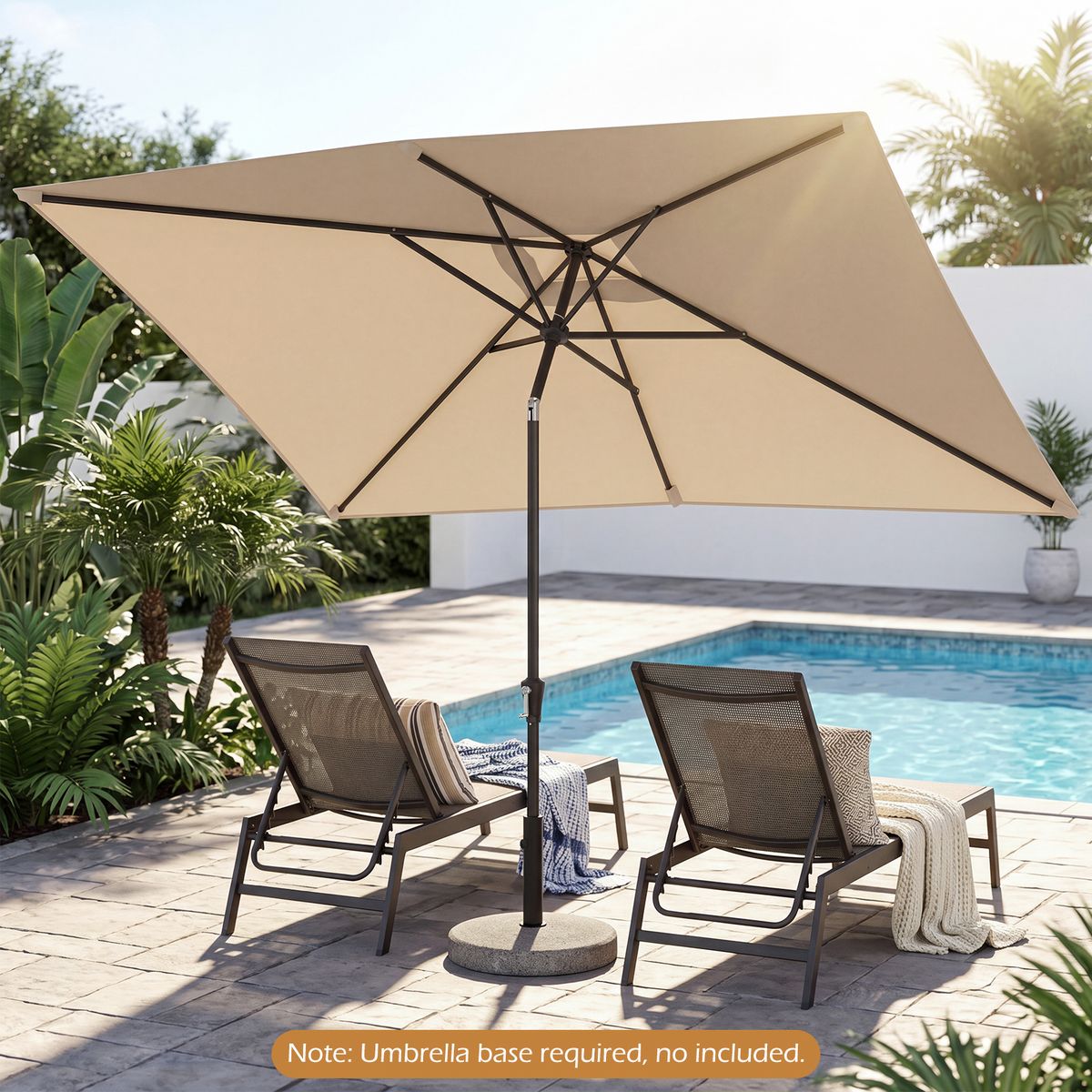 Coast parasol - verstelbare hoek - rechthoekig 3 x 2 m - beige