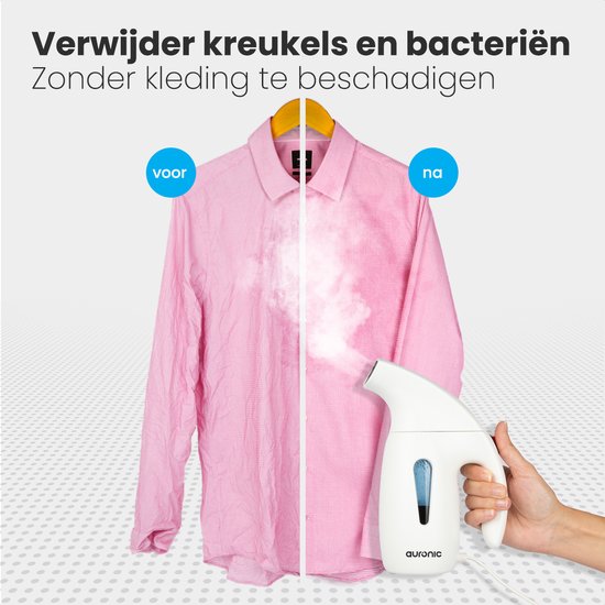 Auronic Kledingstomer - Stoomapparaat - Handstomer voor Kleding en Meubilair - 180ml - Steamer - Wit