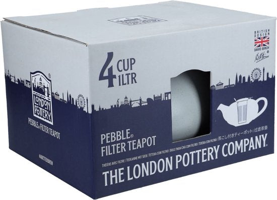 Theepot, met Zeef, Keramiek, Licht Blauw, 0.9 L - London Pottery | Pebble