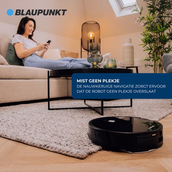 Blaupunkt Bluebot XBOOST BPK-VCBB1XB - Robotstofzuiger met dweilfunctie - Laadstation - Turbo zuigfunctie