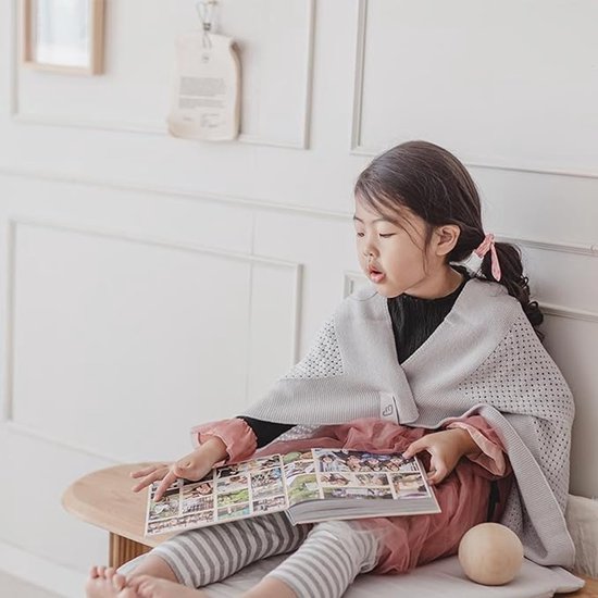 JetKids by Stokke Merinowol deken, kiezelgrijs - Past in het deksel van de BedBox om je kind warm te houden tijdens het reizen - Machinewasbaar