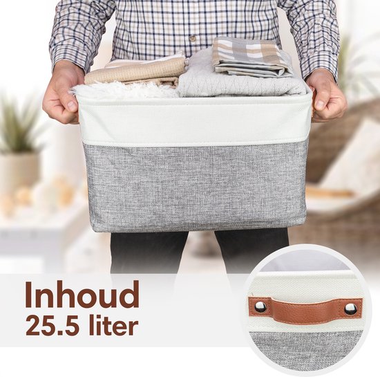 Tranquil Abode Opvouwbare Opbergmand - Set van 3 Stevige Stoffen Opbergmanden met Handgrepen