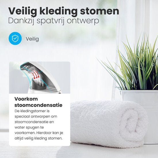 Auronic Kledingstomer - Stoomapparaat - Handstomer voor Kleding en Meubilair - 180ml - Steamer - Wit
