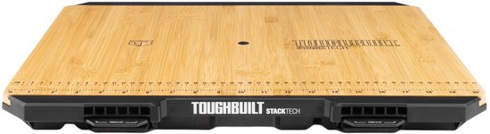 ToughBuilt® StackTech Work Surface — Werkblad 80 x 50 cm, grijs, bamboe