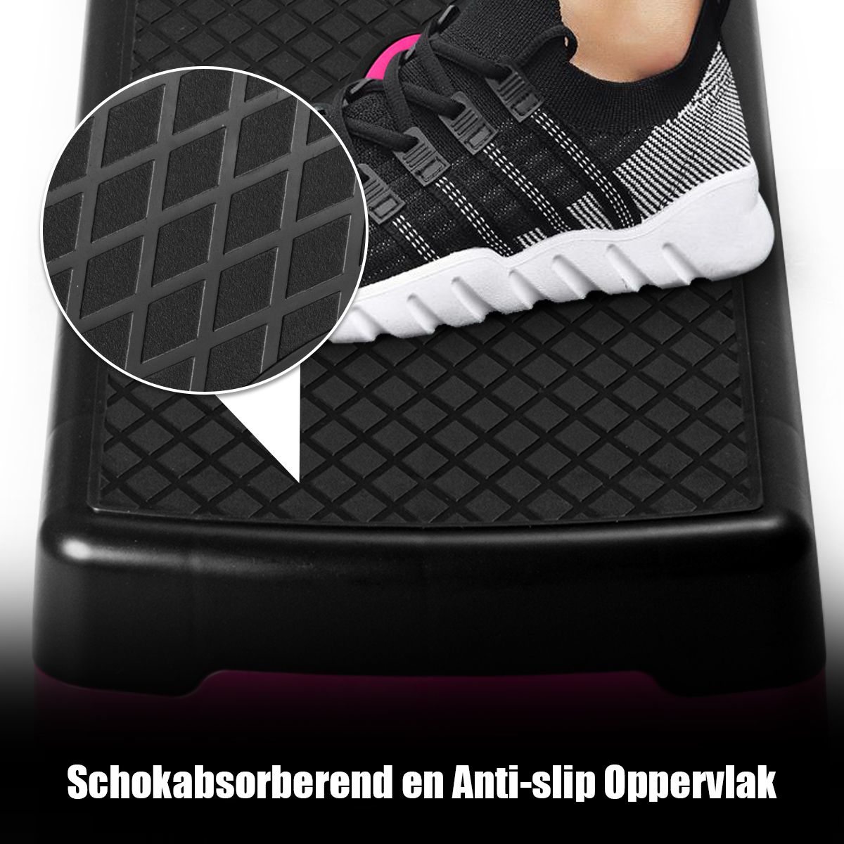 Coast Hoogte Verstelbare Aerobic Stepper Fitnesstrainer 66x28x10-15cm Zwart met Twee Treden