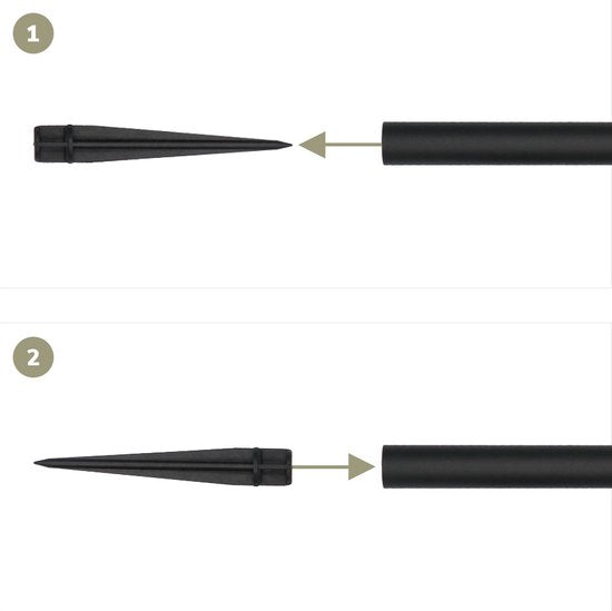 V-TAC VT-724 Zonnevlam-stoklampen - IP44 - Zwart - 1W - 2200K