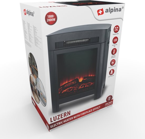 alpina Elektrische Sfeerhaard Luzern - met Realistisch Vlammeneffect - 1800-2000 Watt