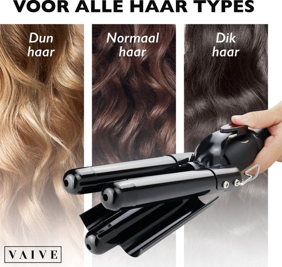 VAIVE Professionele Wafeltang 25mm – Signature Curls Edition – Waver – Golvenkrultang – Wave Krultang – Beach Waves