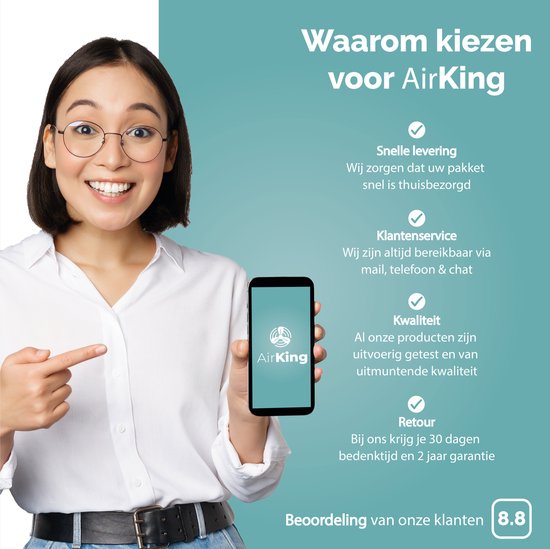 AirKing Torenventilator 117cm - Kolomventilator met Afstandsbediening - Timer - 3 Snelheidsstanden - Oscillatie & Dimbaar LED Scherm - Energiezuinig - Koelventilator voor Kamer - Zwart