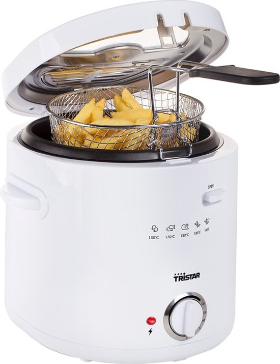 Tristar Frituurpan 1.5 liter - FR-6941 - Friteuse 1000W - Anti-aanbaklaag - Wit