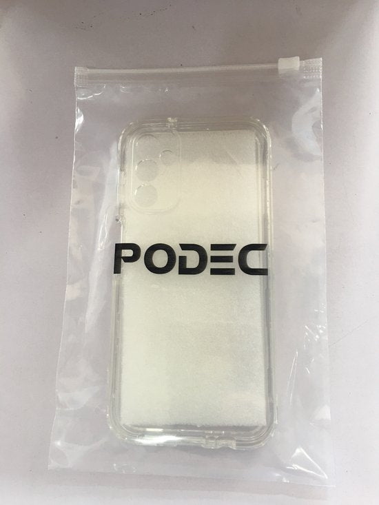 Podec 2-in-1 Hoesje met screenprotector geschikt voor Samsung Galaxy A14 Doorzichtig Telefoonhoesje - Anti-Shock Case Cover