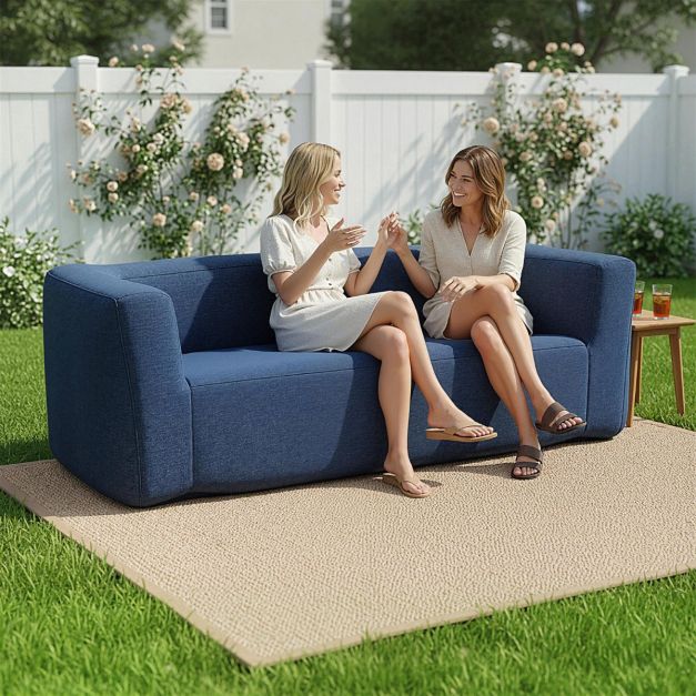 Coast Luchtbank Blauw – Opblaasbare 2-Persoons Bank met Afneembare Hoes en Brede Armleuningen – 184 x 79 x 67 cm