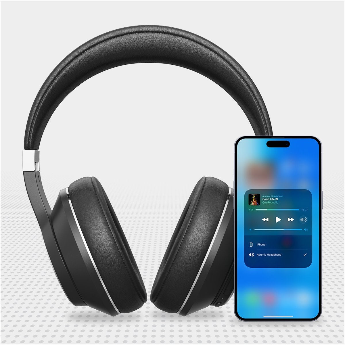 Auronic QuietSound Bluetooth Koptelefoon - Draadloos - Over-ear Hoofdtelefoon - Active Noise Cancelling - Zwart