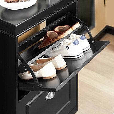 SoBuy Schoenenkast - 2 Kleppen - 68 x 32 x 45 cm - Zwart
