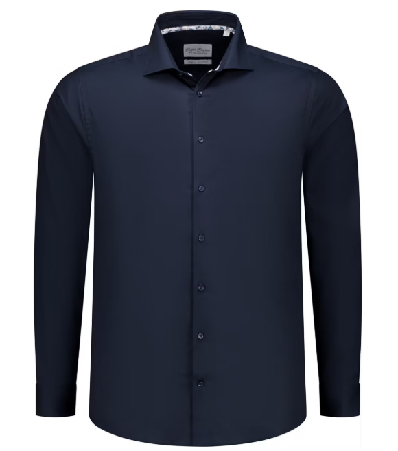Boston Brothers Wide Spread Overhemd – Navy Twill – Maat 41 – Slim Fit – 100% Katoen