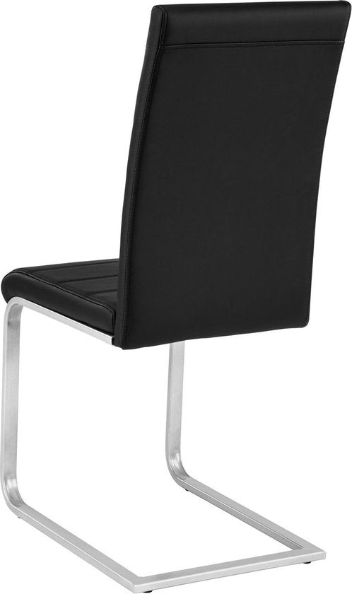 tectake® - set van 2 eetkamerstoelen Bettina zwart - 402549